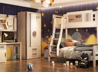 Bedroom Youth Children Room Set Modern Wardrobe Chest of drawers Table new 2-piece.